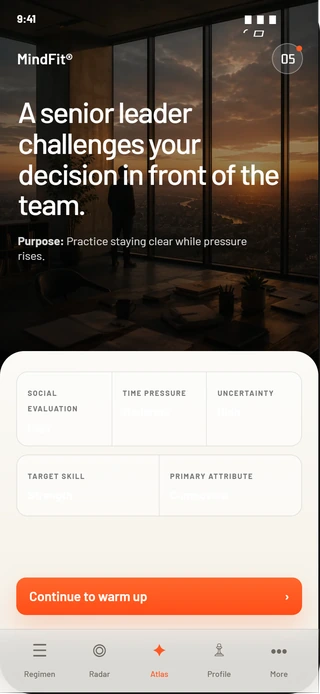 Set the scene screen