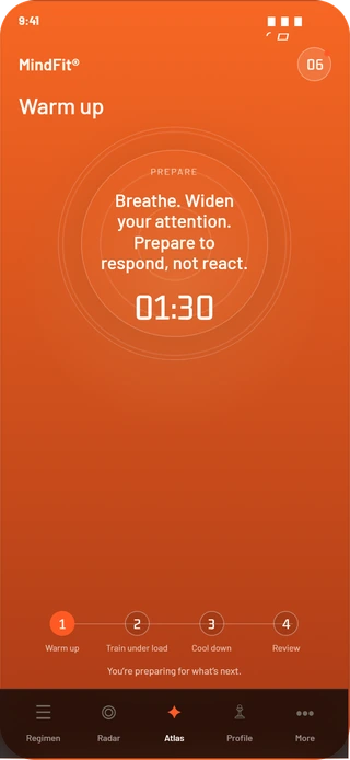 Warm up screen